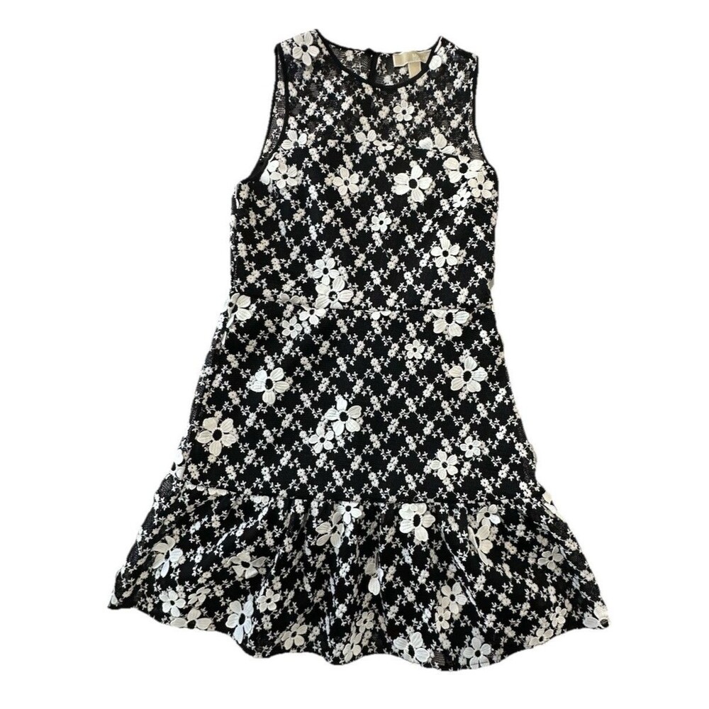 MICHAEL Michael Kors Women's Sleeveless Mesh embroidered 3D floral 6